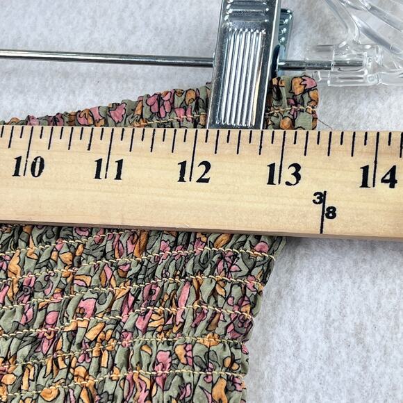 Zury Boho Floral Maxi Skirt Silk Blend Smocked Waist Free Size S Tiered Flowy - Picture 8 of 10